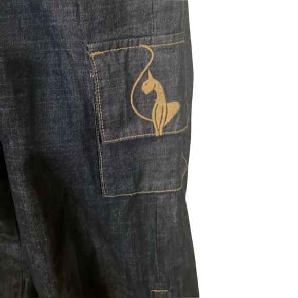 Baby Phat Strapless Denim Cargo Jumpsuit Size 13/15 - Picture 6 of 9